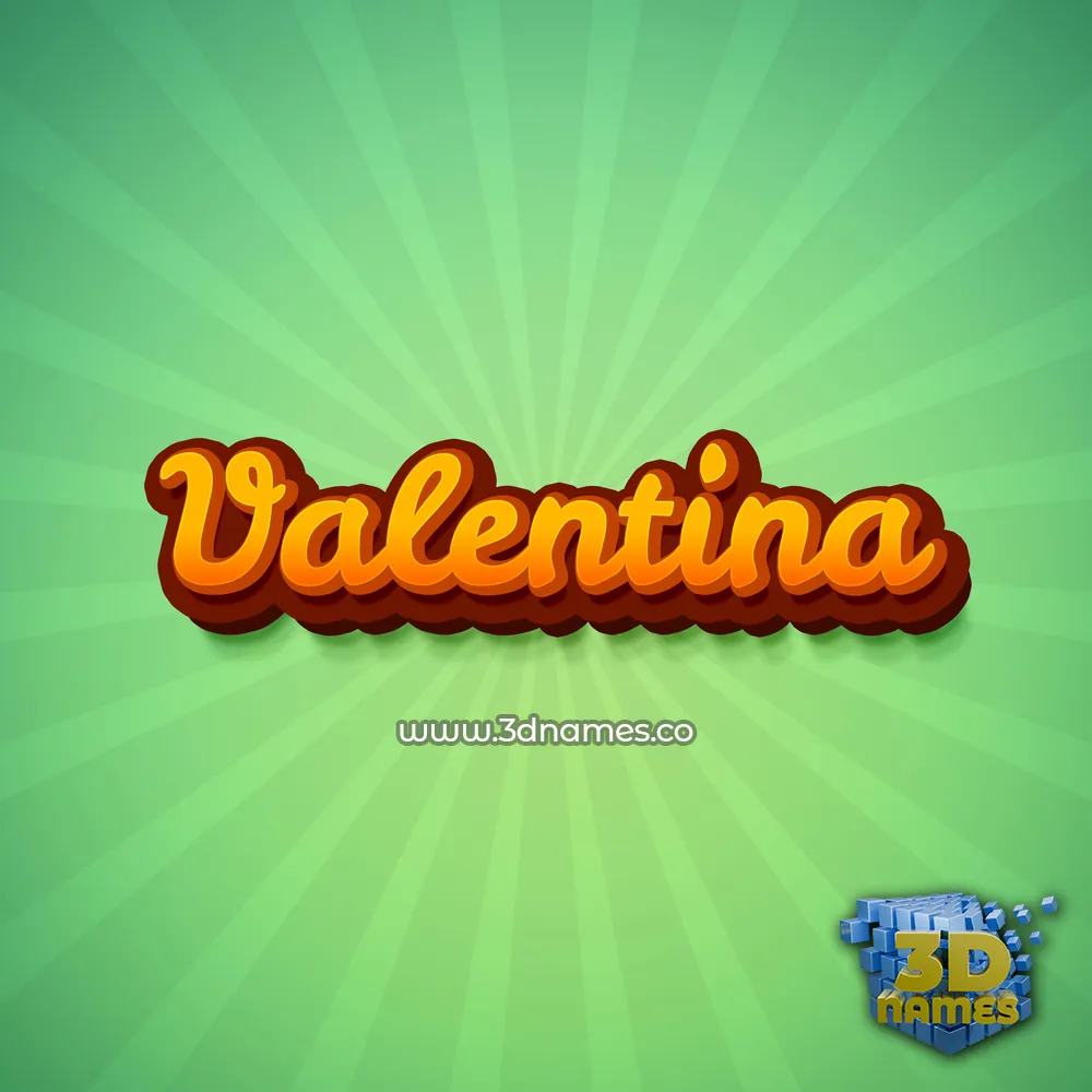 valentina in Green Rays style - 3D name wallpaper