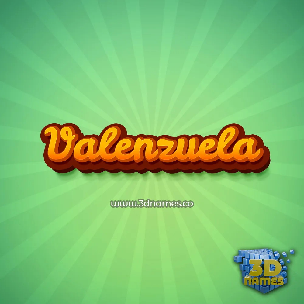 valenzuela in Green Rays style - 3D name wallpaper