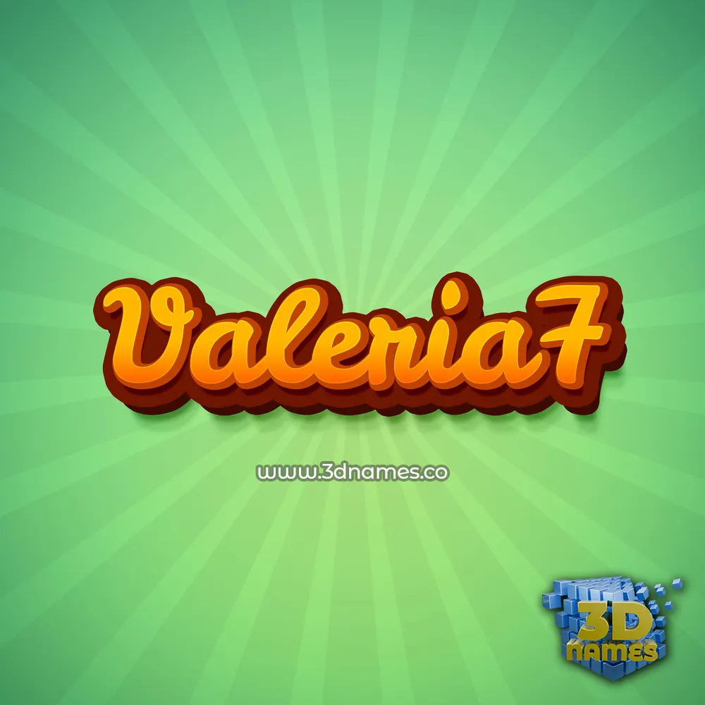 valeria7 in Green Rays style - 3D name wallpaper