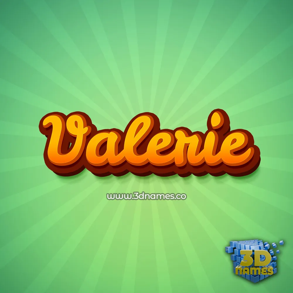 valerie in Green Rays style - 3D name wallpaper