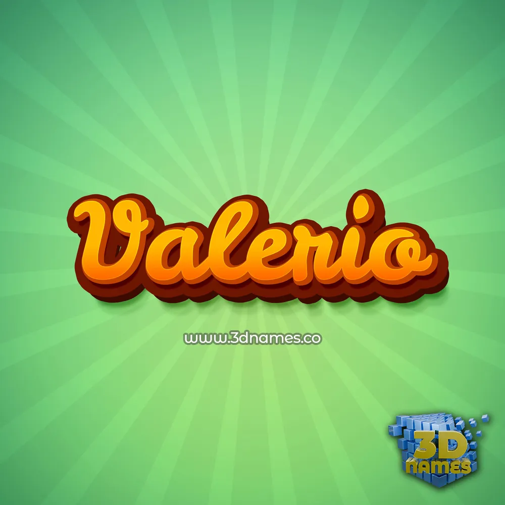 valerio in Green Rays style - 3D name wallpaper