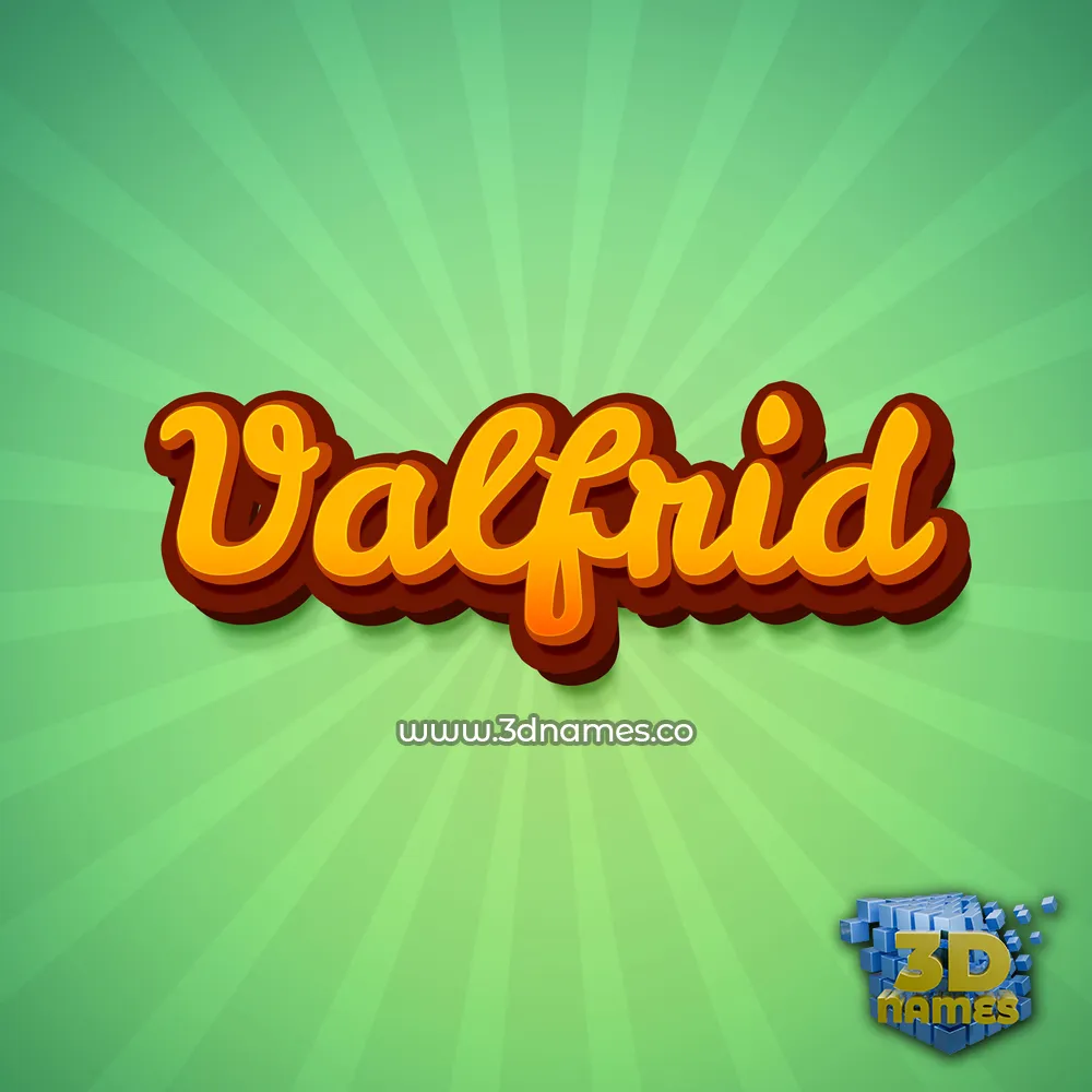 valfrid in Green Rays style - 3D name wallpaper