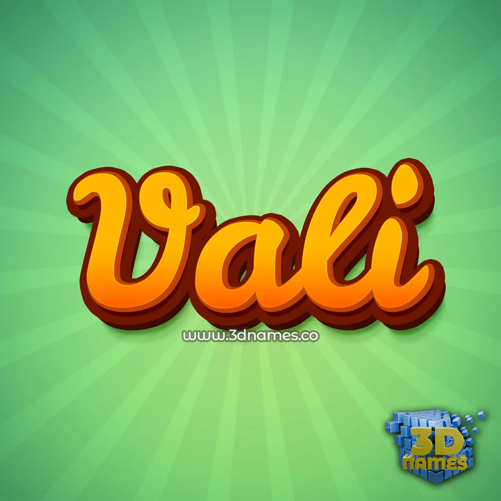 vali in Green Rays style - 3D name wallpaper