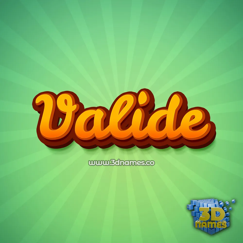 valide in Green Rays style - 3D name wallpaper