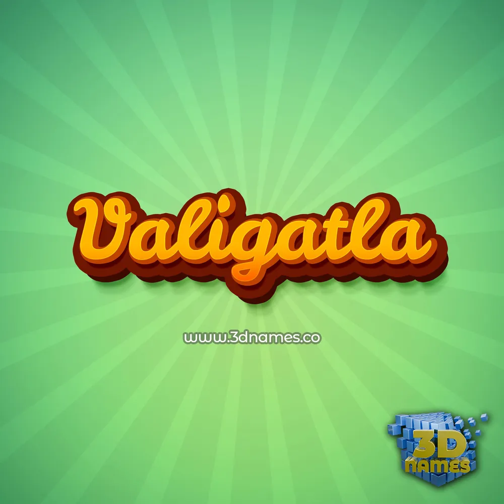 valigatla in Green Rays style - 3D name wallpaper