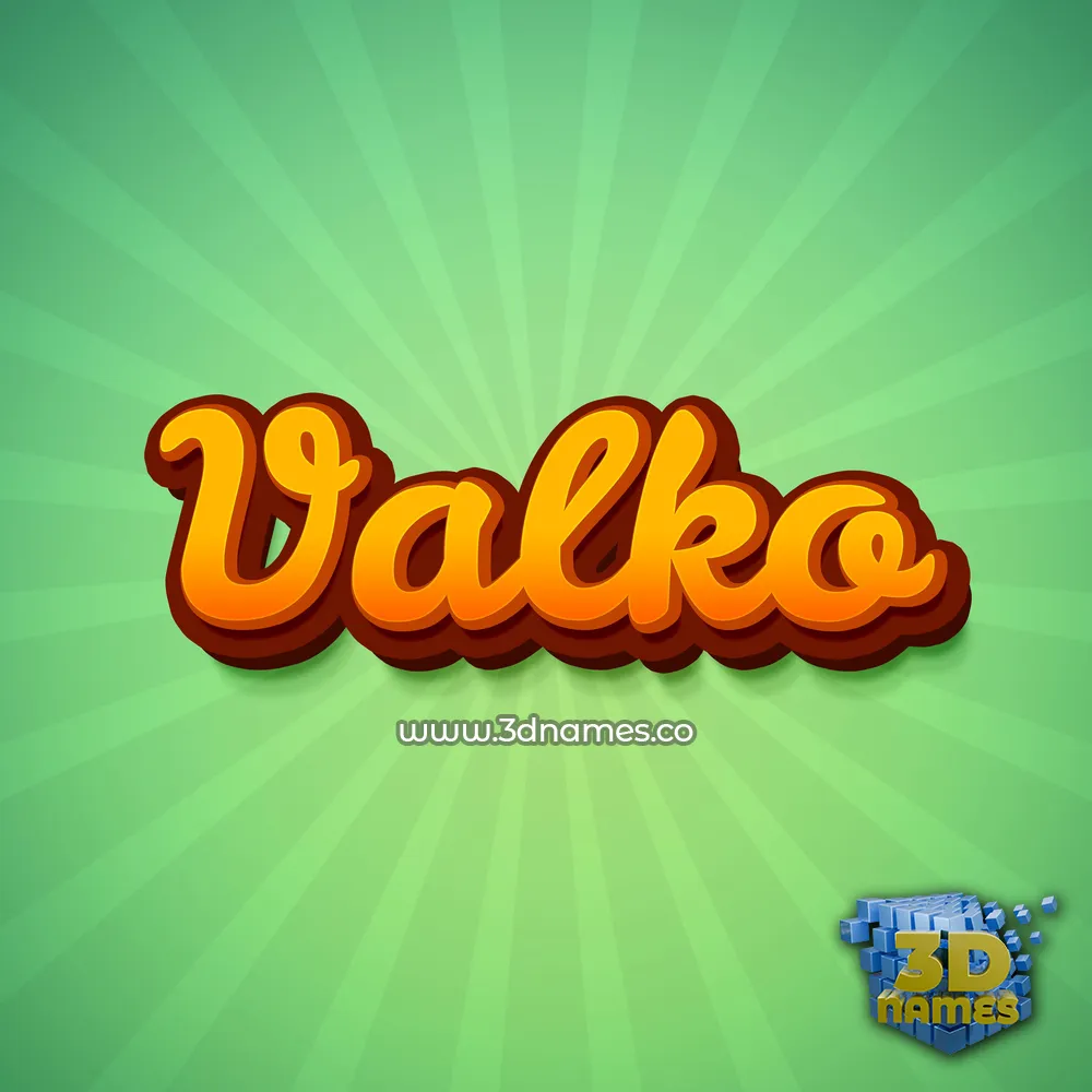 valko in Green Rays style - 3D name wallpaper