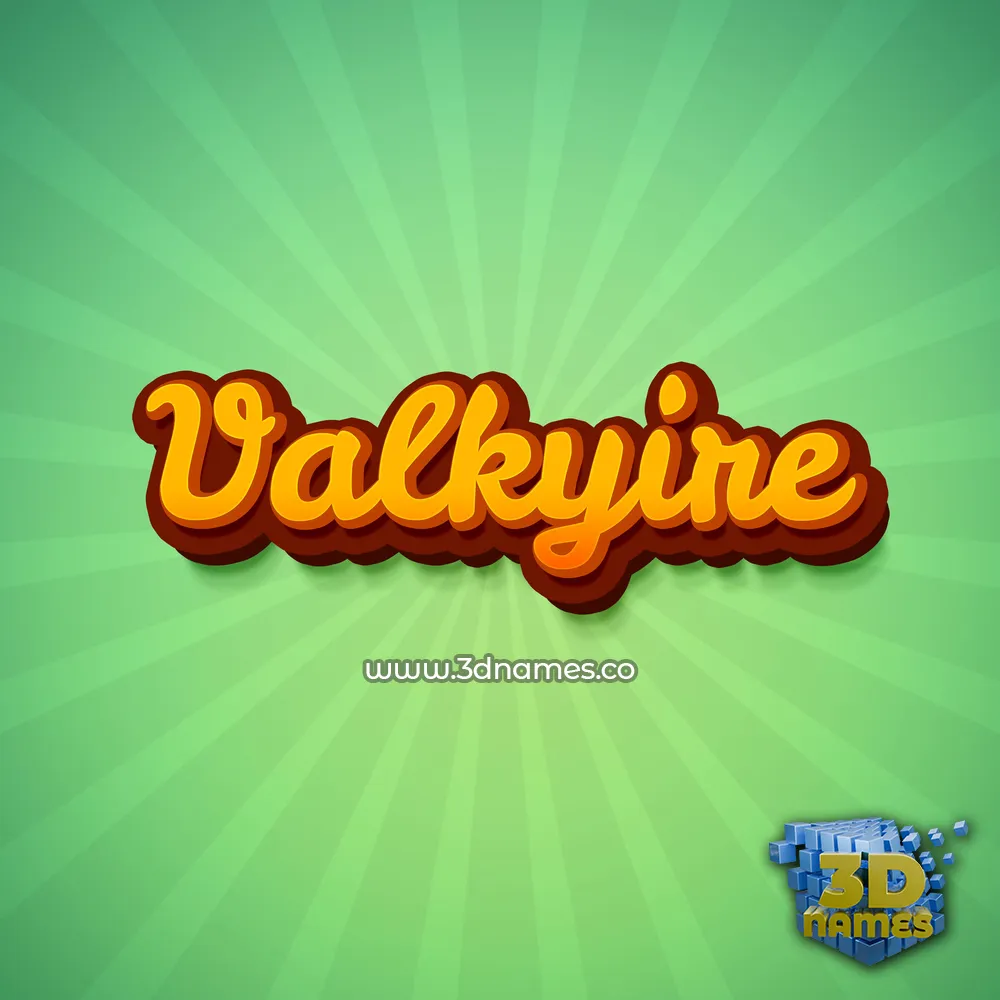 valkyire in Green Rays style - 3D name wallpaper