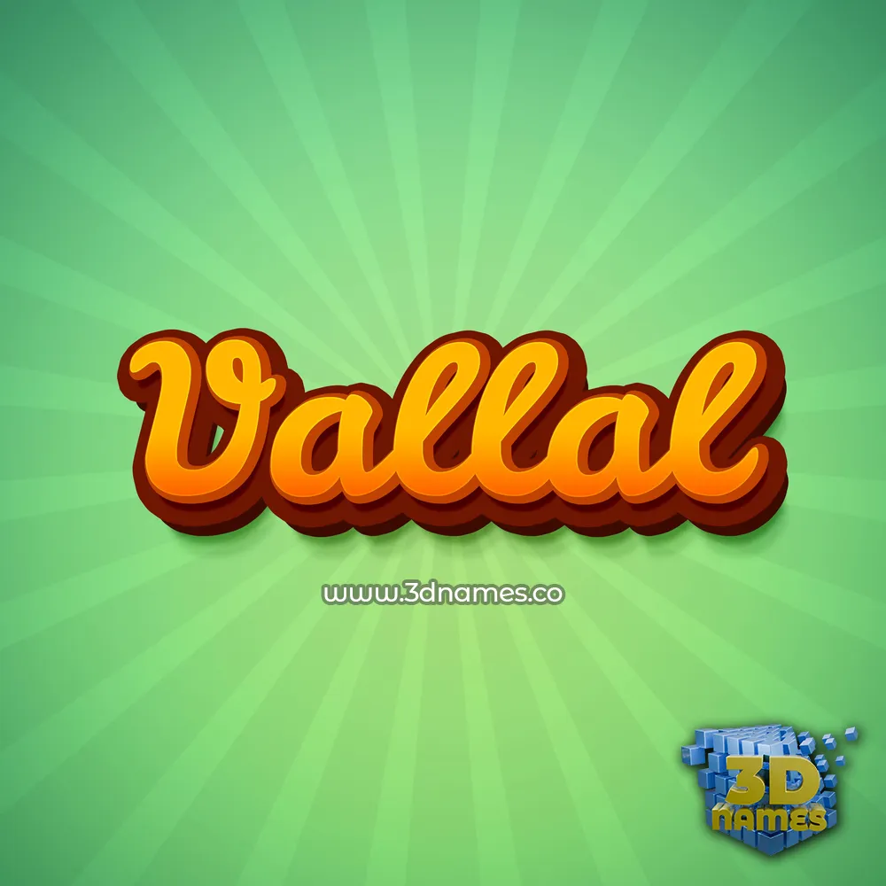 vallal in Green Rays style - 3D name wallpaper