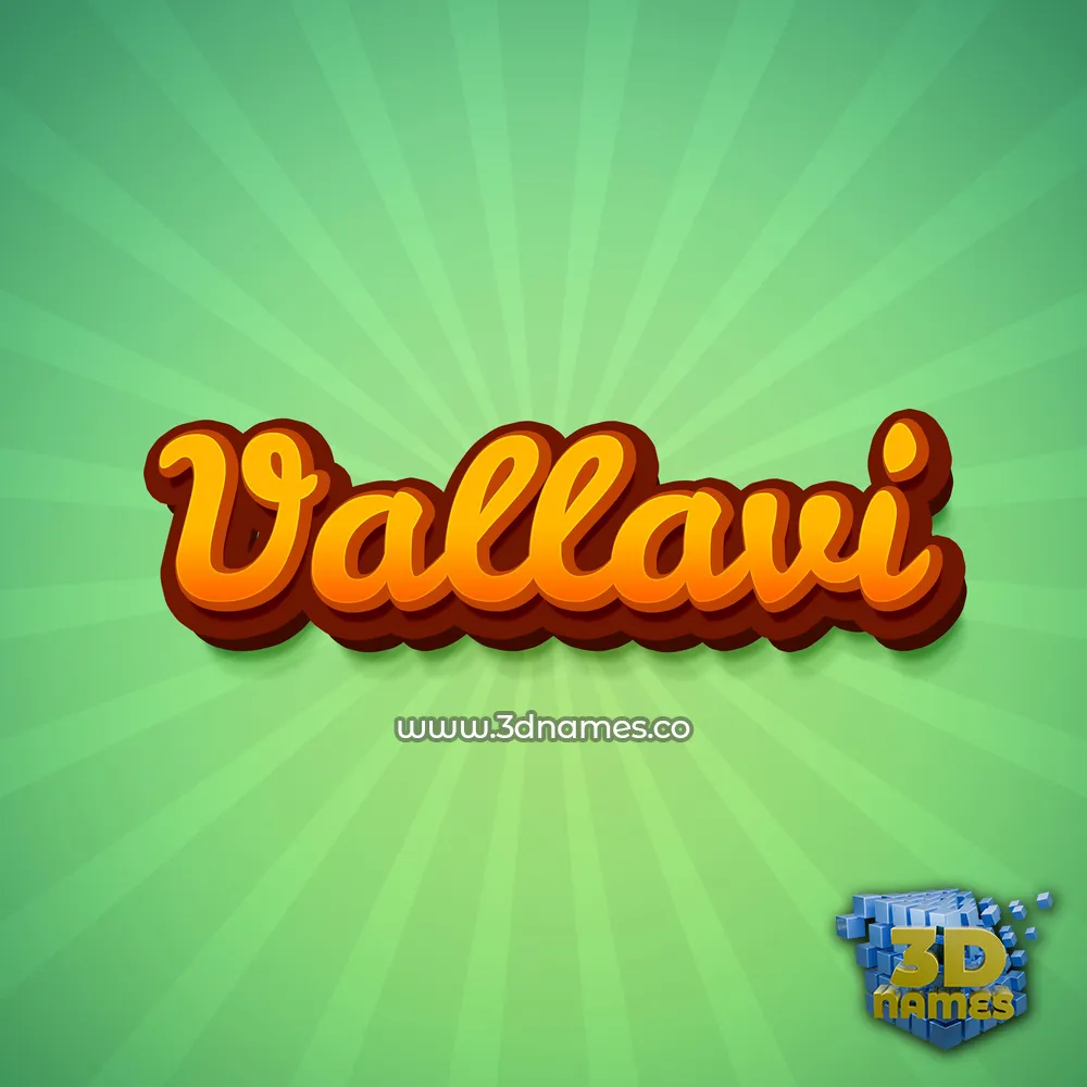vallavi in Green Rays style - 3D name wallpaper