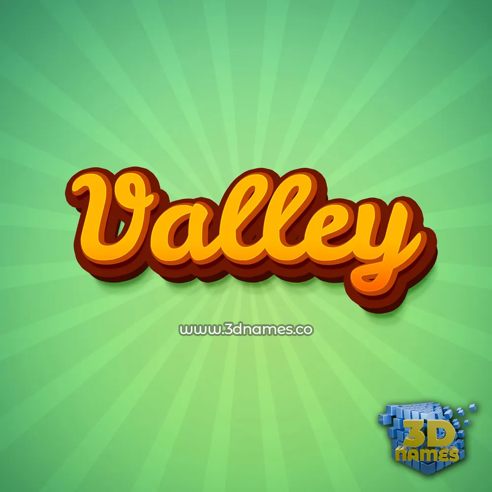 valley in Green Rays style - 3D name wallpaper