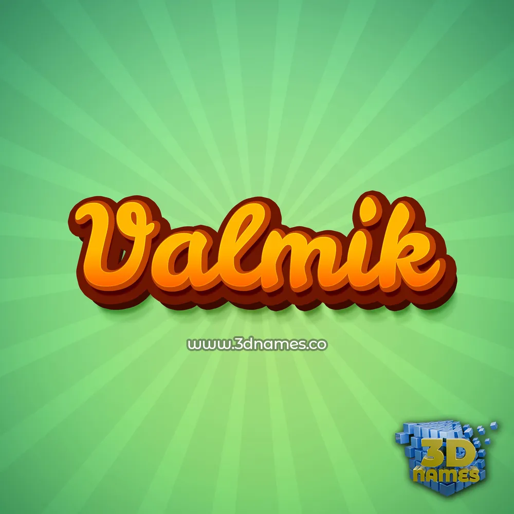 valmik in Green Rays style - 3D name wallpaper