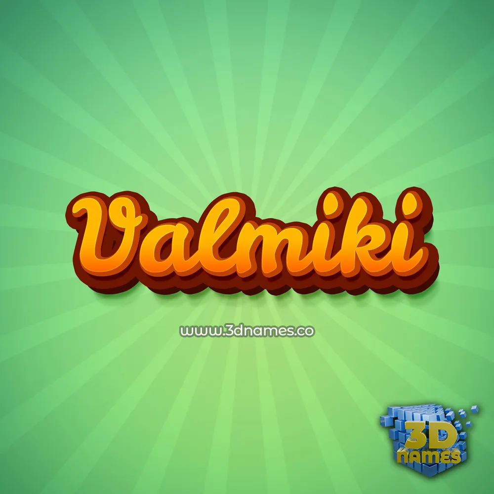 valmiki in Green Rays style - 3D name wallpaper