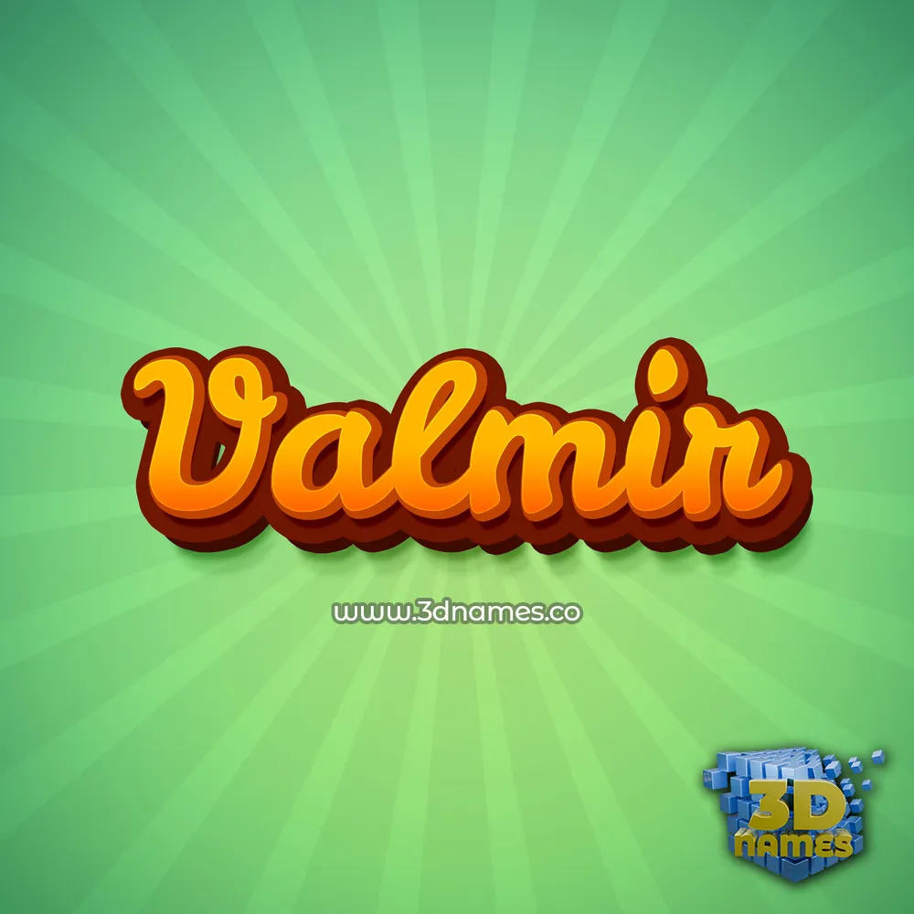 valmir in Green Rays style - 3D name wallpaper