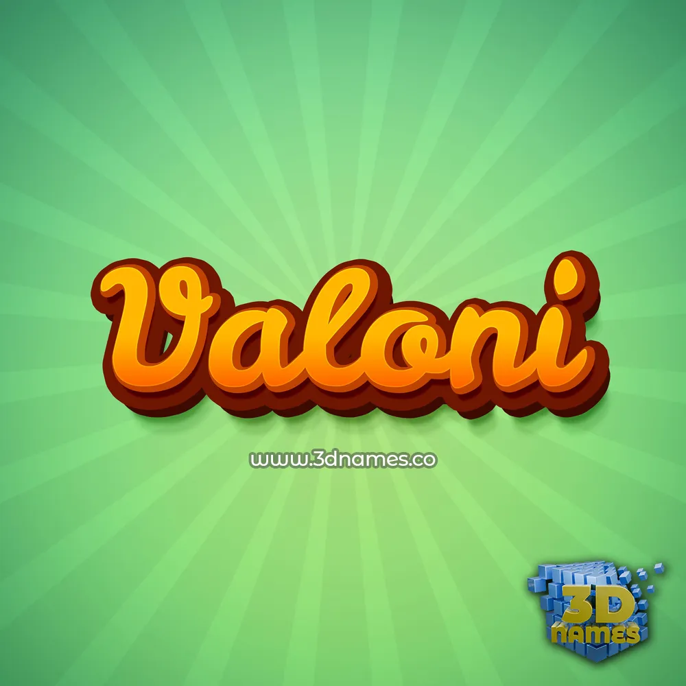 valoni in Green Rays style - 3D name wallpaper