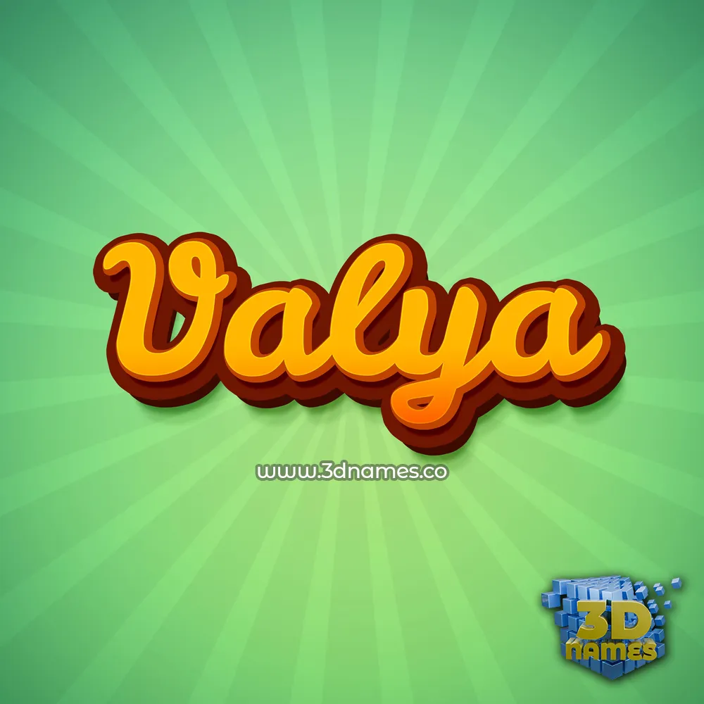 valya in Green Rays style - 3D name wallpaper