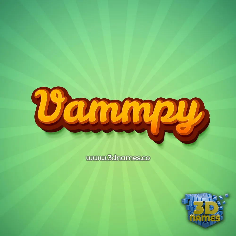 vammpy in Green Rays style - 3D name wallpaper
