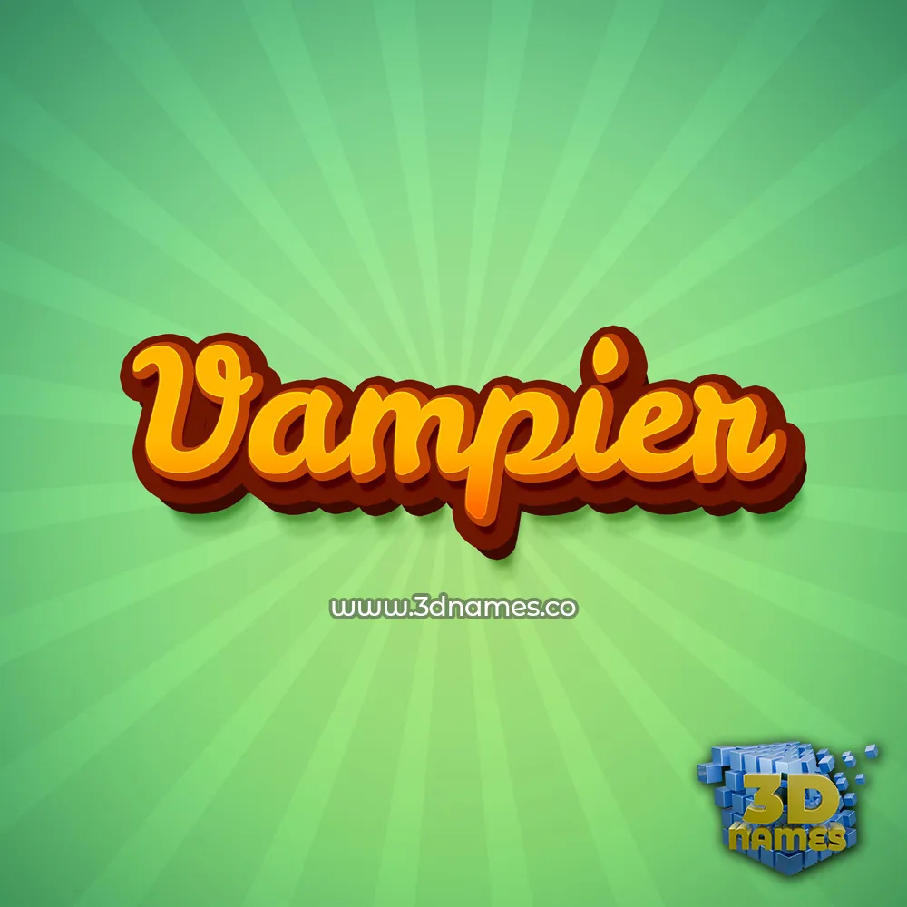 vampier in Green Rays style - 3D name wallpaper