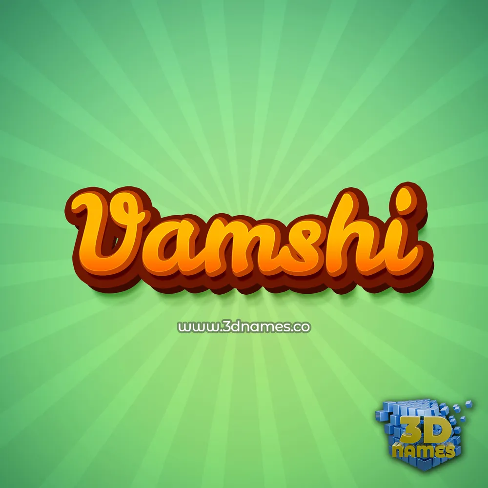vamshi in Green Rays style - 3D name wallpaper