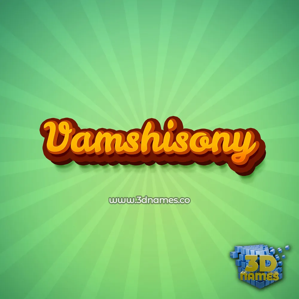 vamshisony in Green Rays style - 3D name wallpaper