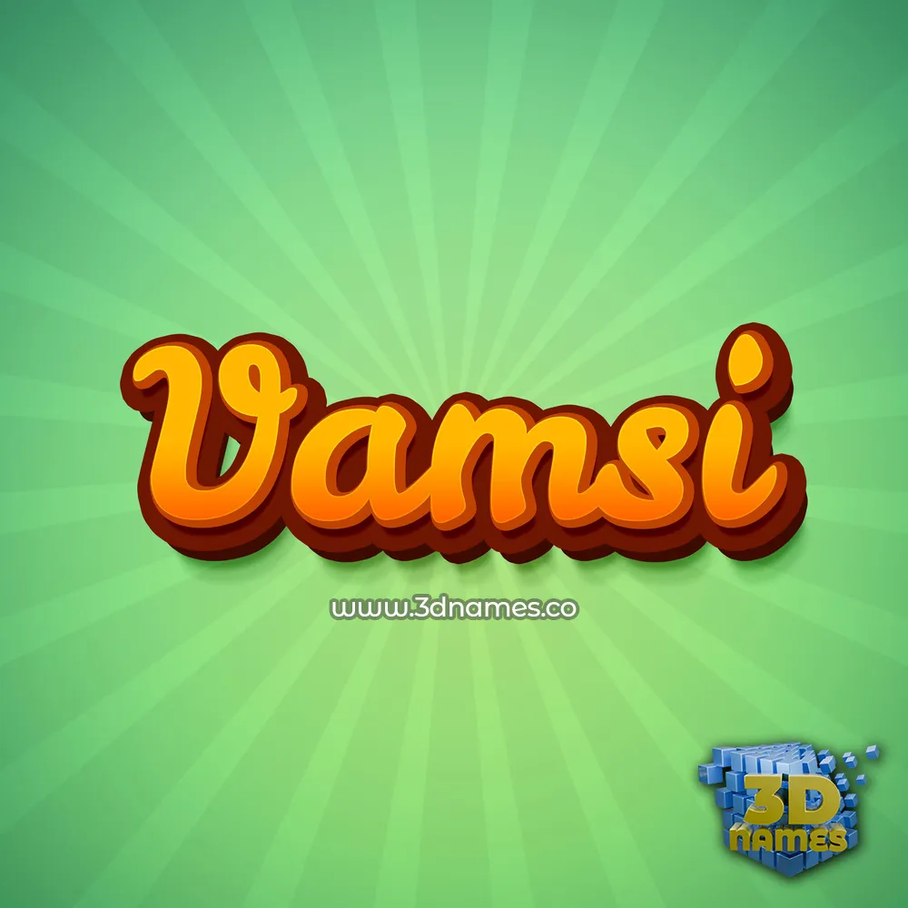 vamsi in Green Rays style - 3D name wallpaper