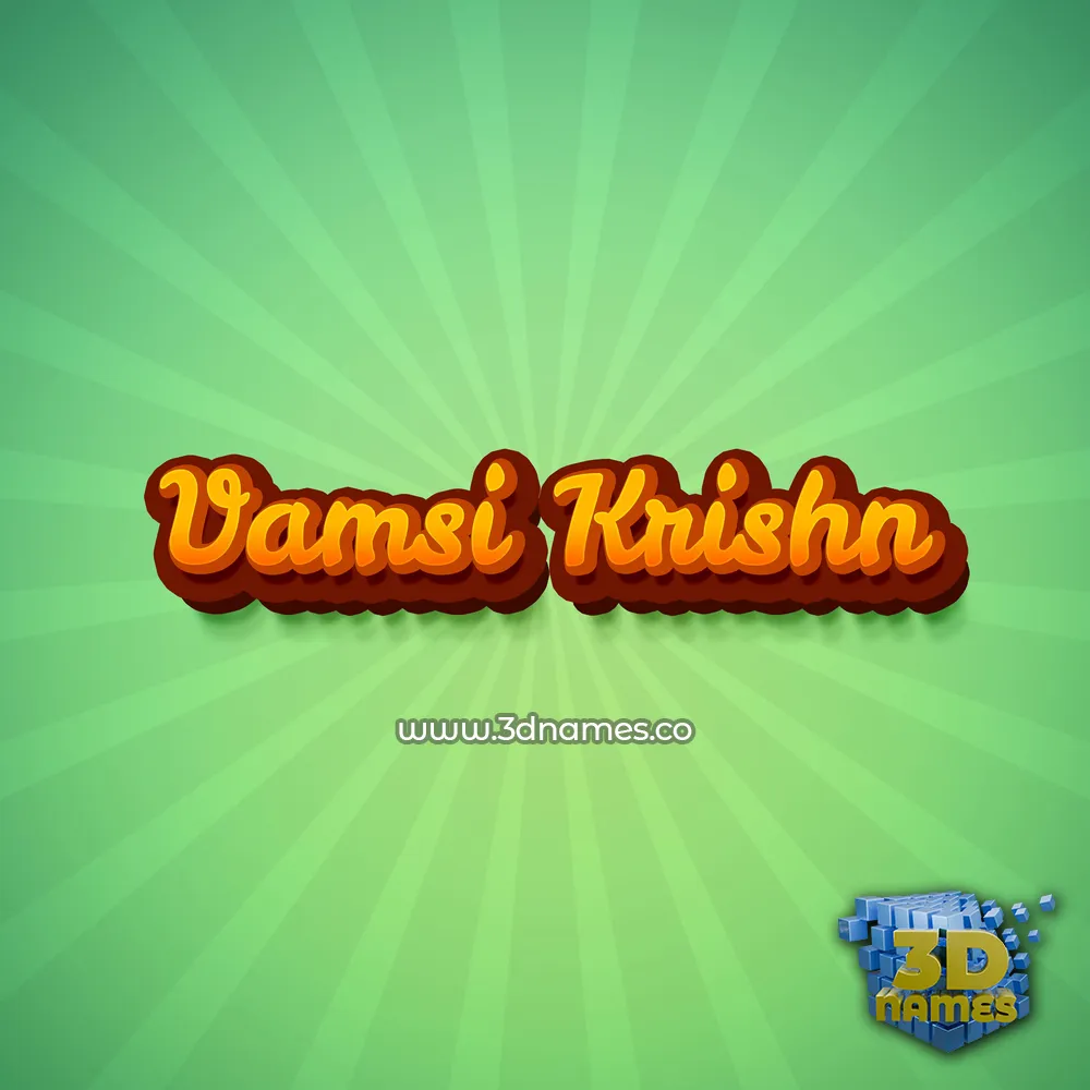 vamsi krishn in Green Rays style - 3D name wallpaper
