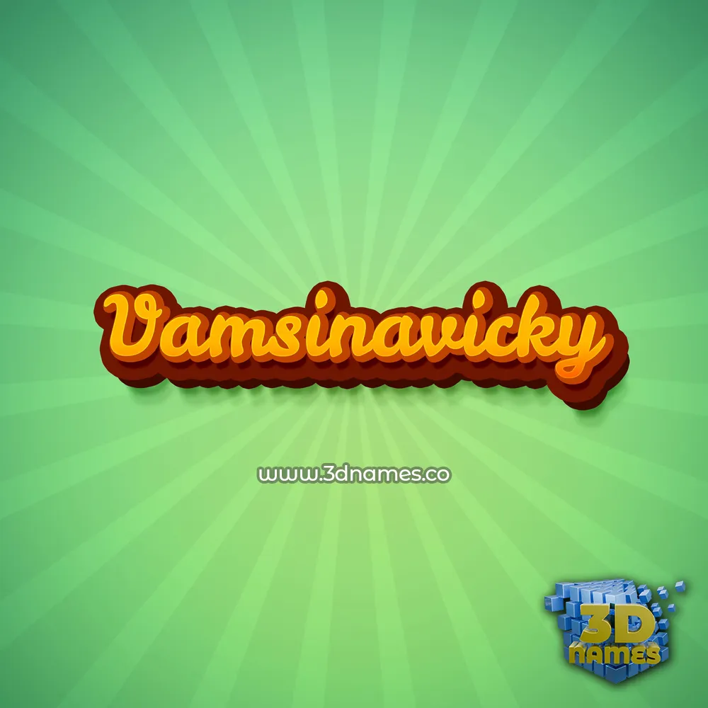 vamsinavicky in Green Rays style - 3D name wallpaper