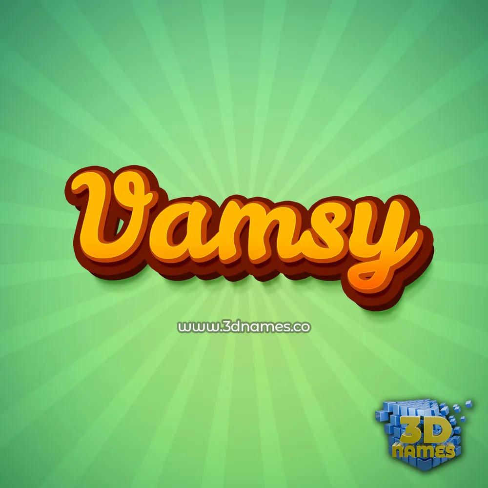 vamsy in Green Rays style - 3D name wallpaper