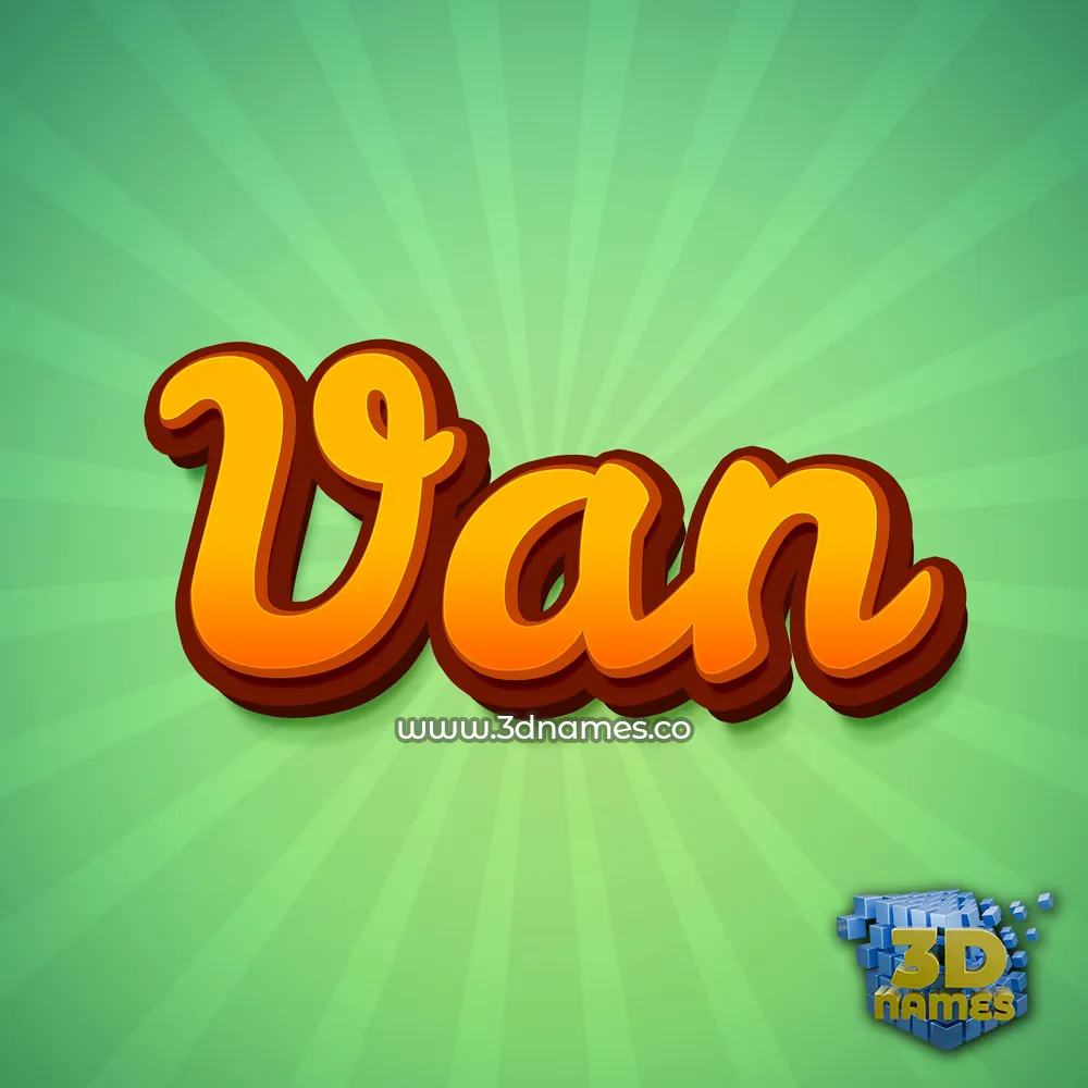 van in Green Rays style - 3D name wallpaper