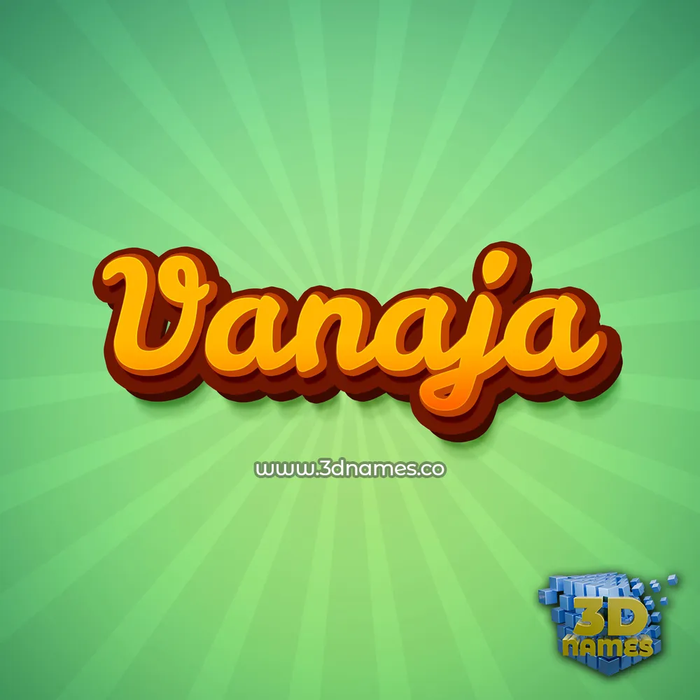 vanaja in Green Rays style - 3D name wallpaper