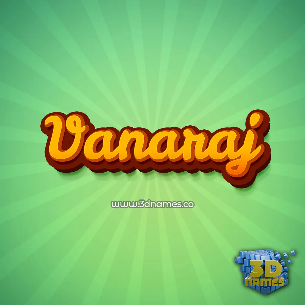 vanaraj in Green Rays style - 3D name wallpaper