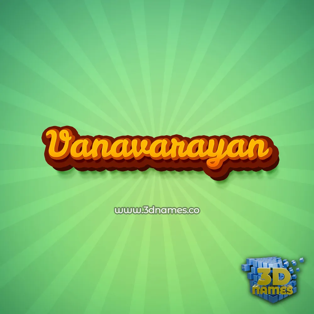 vanavarayan in Green Rays style - 3D name wallpaper