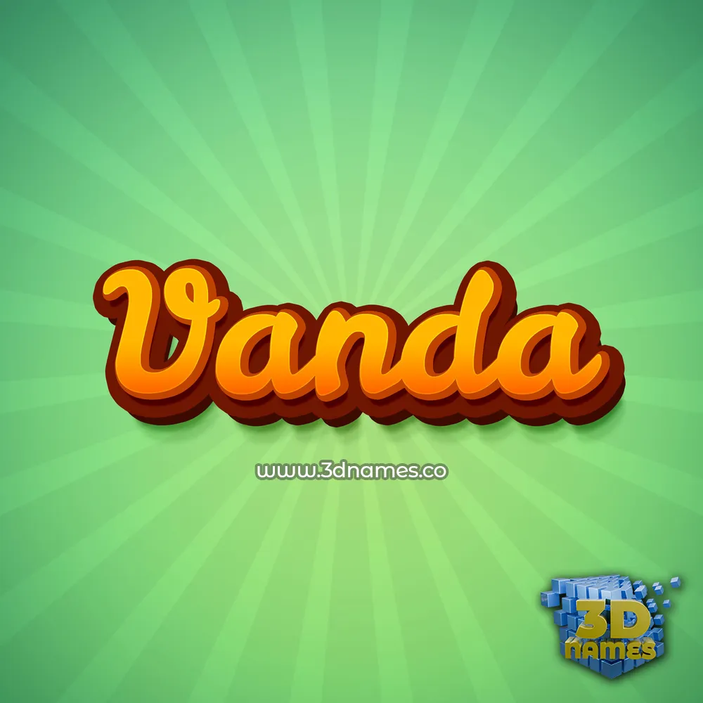 vanda in Green Rays style - 3D name wallpaper