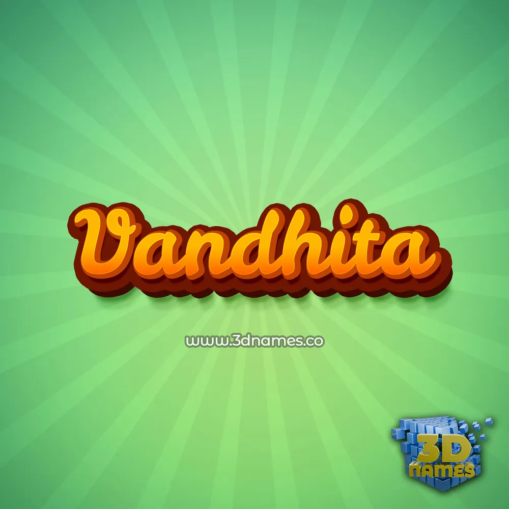vandhita in Green Rays style - 3D name wallpaper