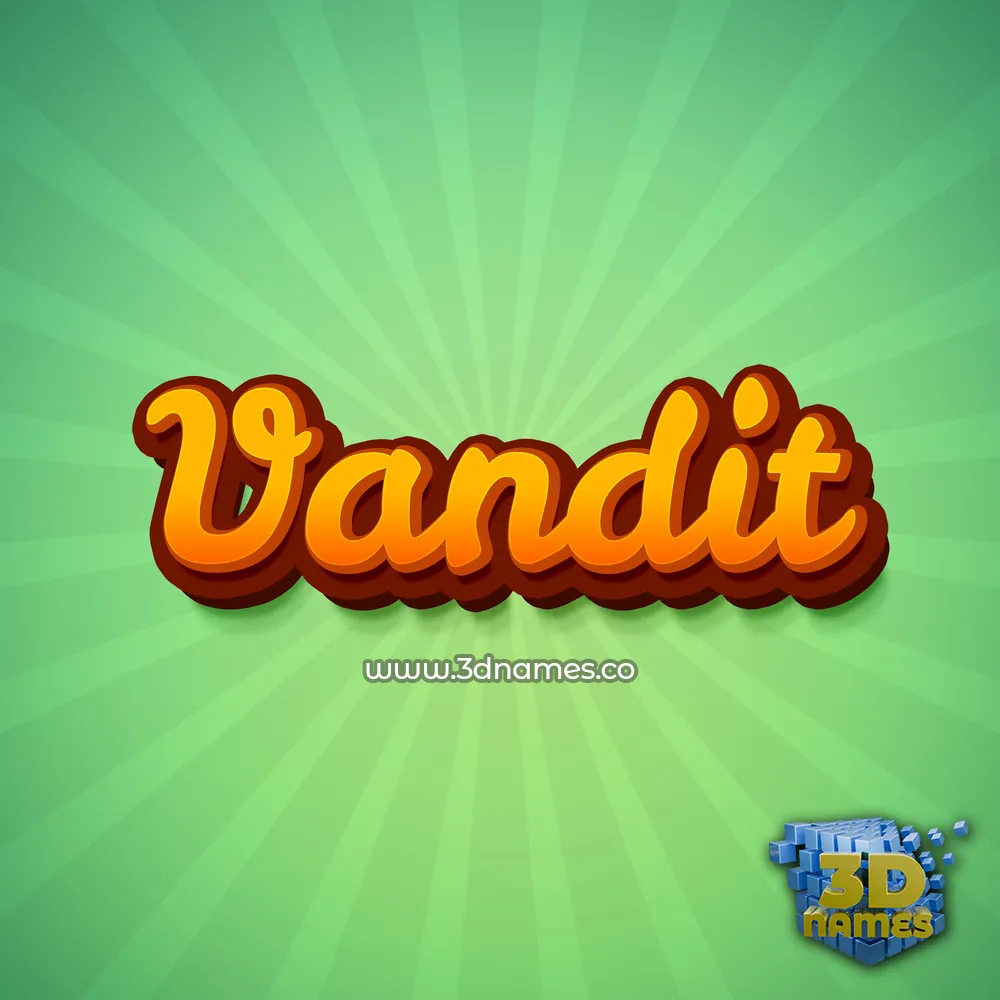 vandit in Green Rays style - 3D name wallpaper