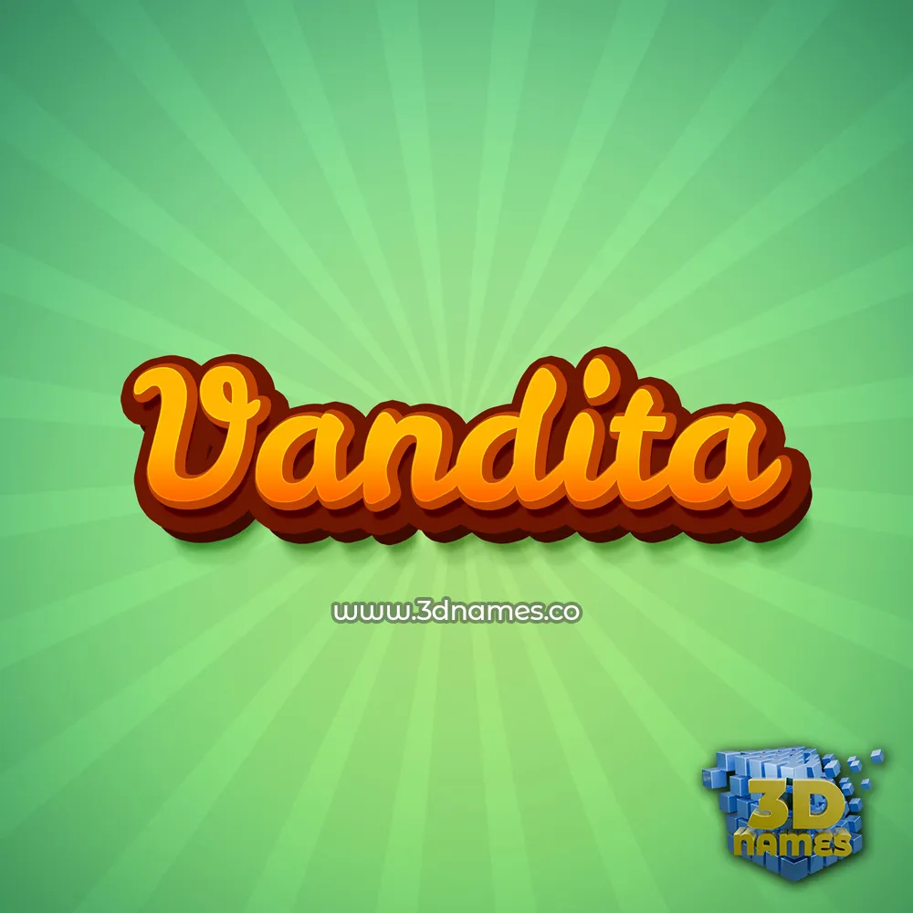 vandita in Green Rays style - 3D name wallpaper