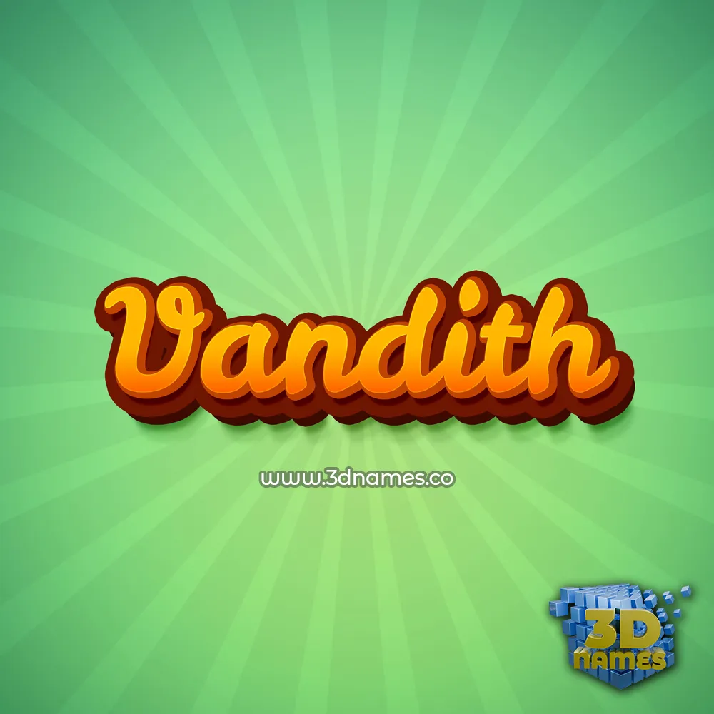vandith in Green Rays style - 3D name wallpaper