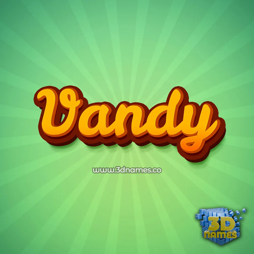 vandy in Green Rays style - 3D name wallpaper