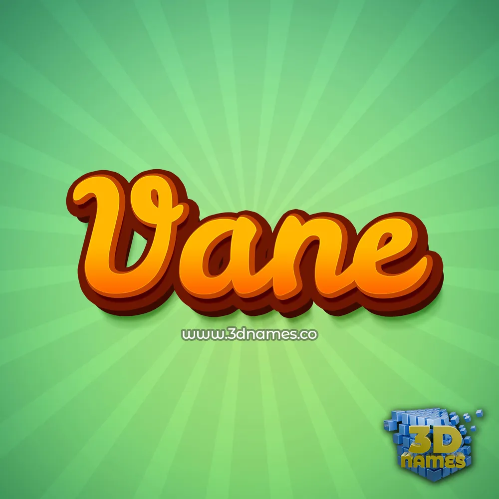 vane in Green Rays style - 3D name wallpaper