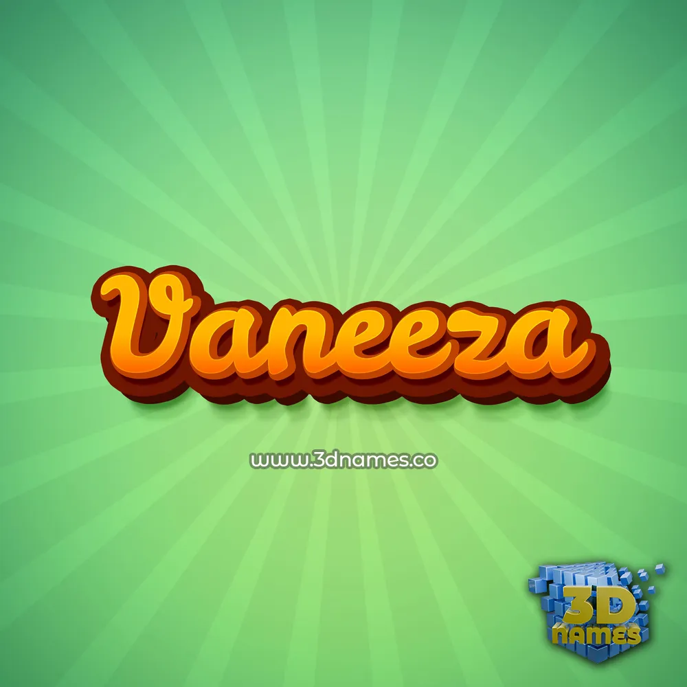 vaneeza in Green Rays style - 3D name wallpaper