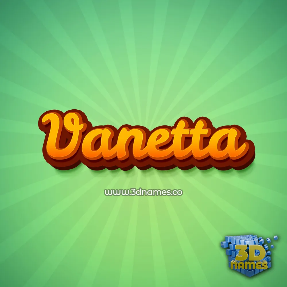 vanetta in Green Rays style - 3D name wallpaper