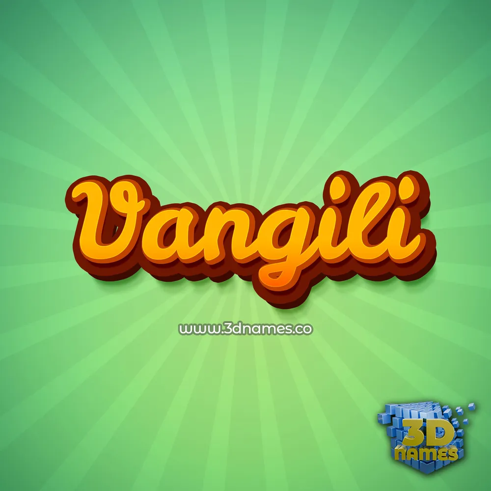 vangili in Green Rays style - 3D name wallpaper