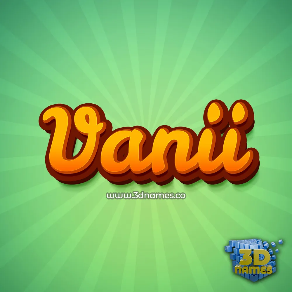 vanii in Green Rays style - 3D name wallpaper