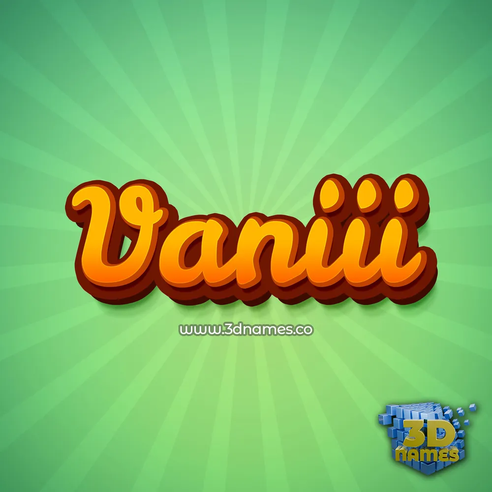 vaniii in Green Rays style - 3D name wallpaper