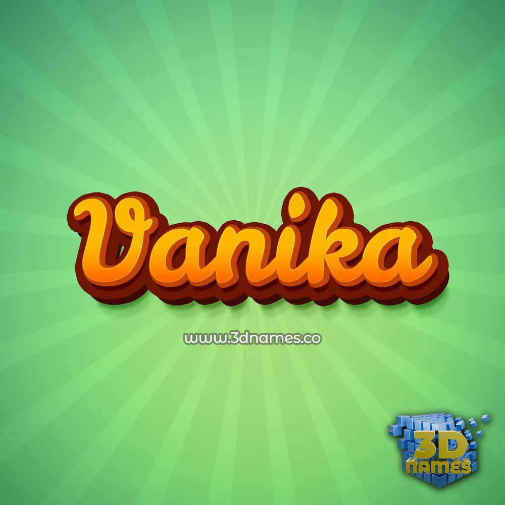 vanika in Green Rays style - 3D name wallpaper