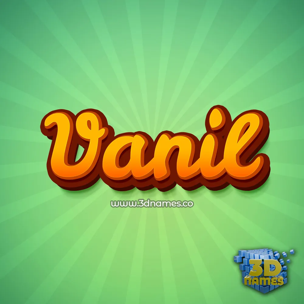 vanil in Green Rays style - 3D name wallpaper