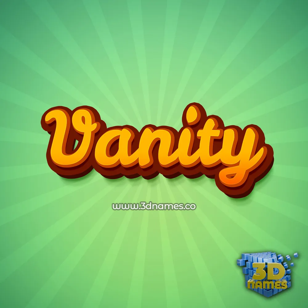 vanity in Green Rays style - 3D name wallpaper