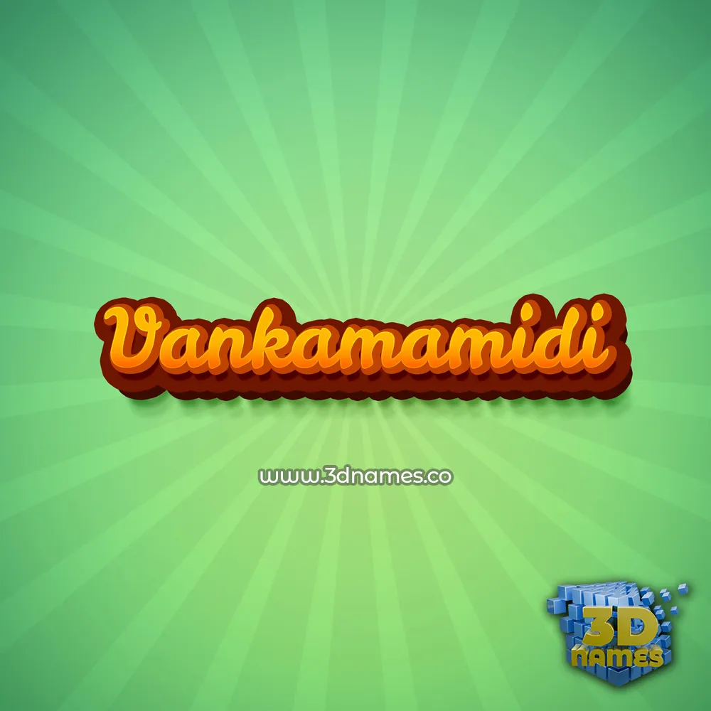 vankamamidi in Green Rays style - 3D name wallpaper