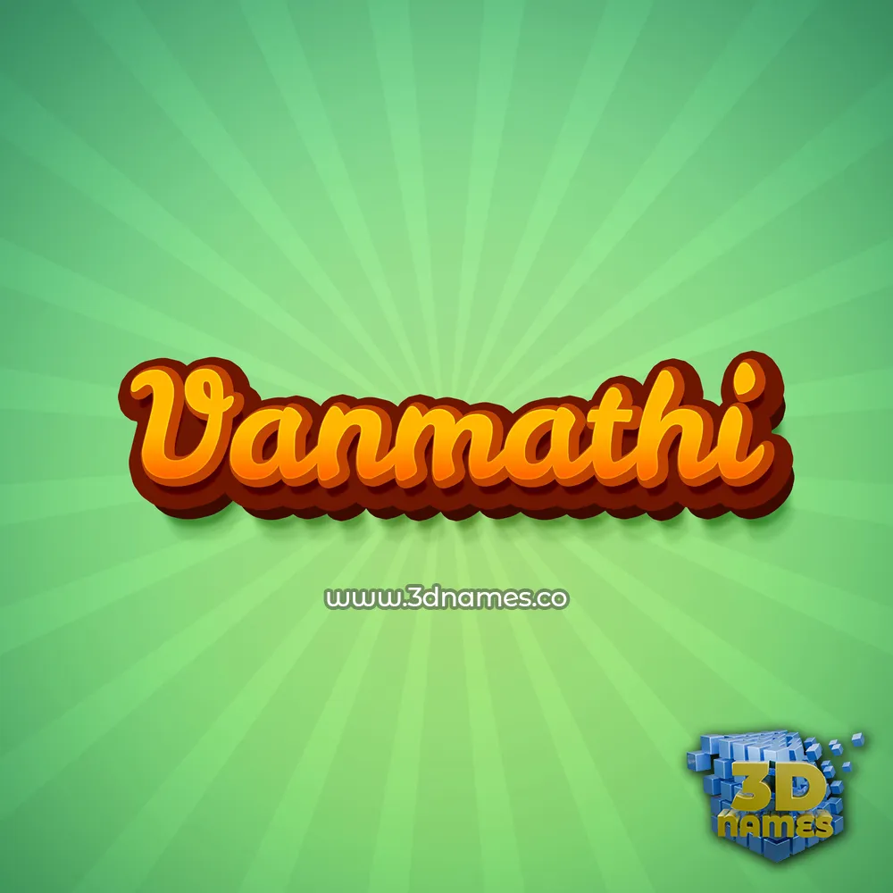 vanmathi in Green Rays style - 3D name wallpaper