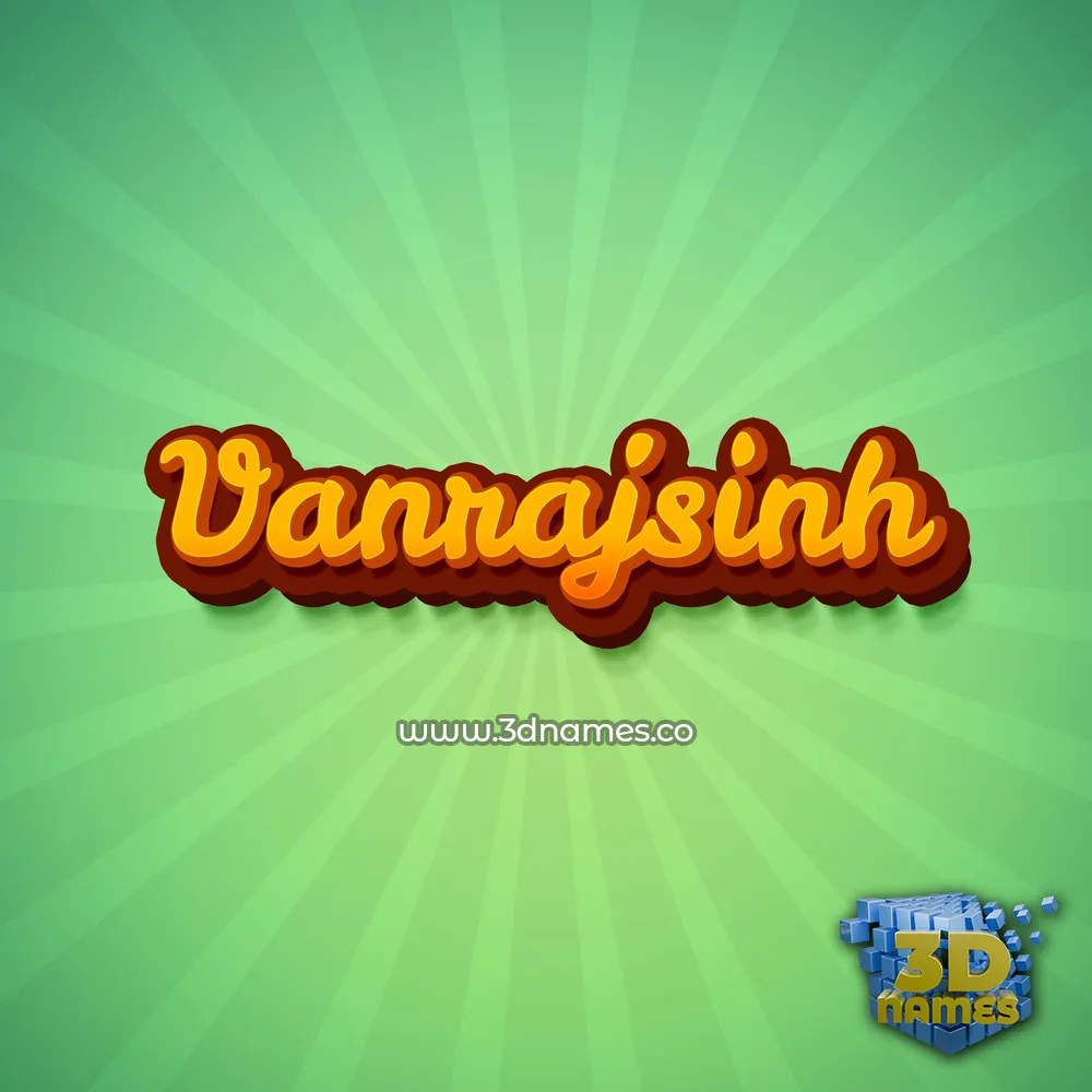 vanrajsinh in Green Rays style - 3D name wallpaper