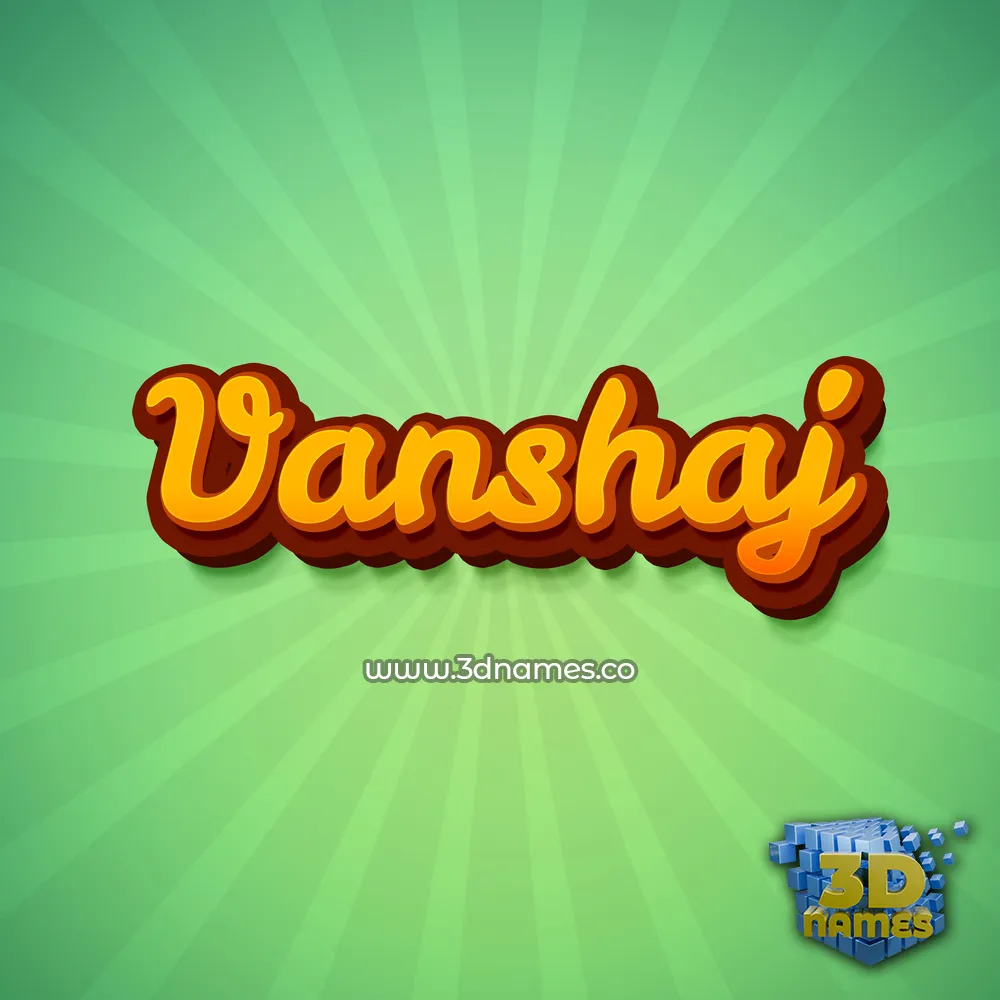 vanshaj in Green Rays style - 3D name wallpaper